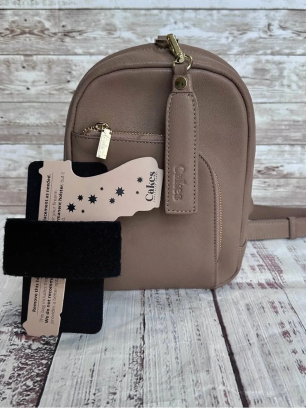 Cakes Concealed Carry Madeline XL-M Leather Purse in Almond - Picture 7 of 13